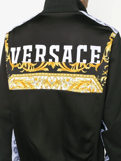 Shop Versace Barocco Logo Bomber Jacket In Black