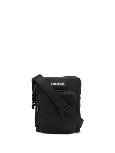Shop Balenciaga Logo Shoulder Bag In Black