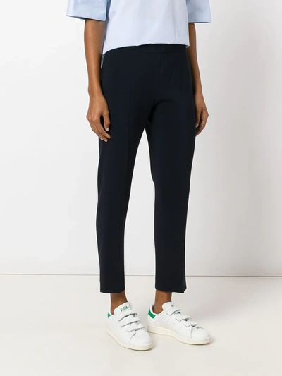 Shop Alberto Biani Cropped Trousers In Blue