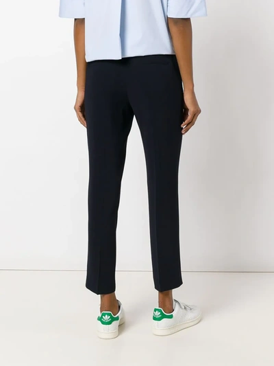 Shop Alberto Biani Cropped Trousers In Blue