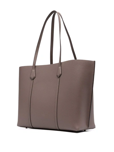 Tory Burch Perry Logo-print Tote Bag In Braun