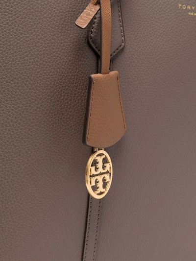 Tory Burch Perry Logo-print Tote Bag In Braun