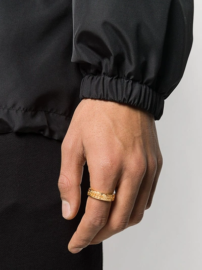 Shop Versace Chained Medusa Ring In Gold