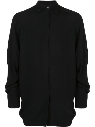 Shop Monse Pleated Back Shirt In Black