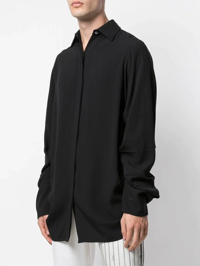 Shop Monse Pleated Back Shirt In Black