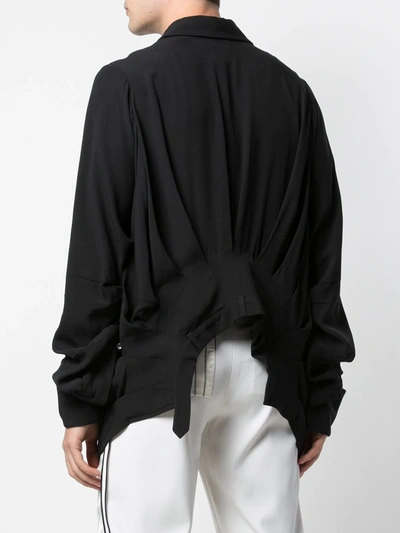 Shop Monse Pleated Back Shirt In Black