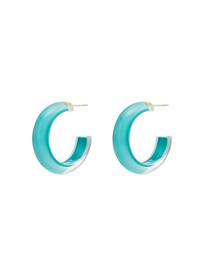 Shop Alison Lou Loucite Small Jelly Hoop Earrings In Blue