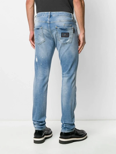 Shop Philipp Plein Super Straight Cut Denim Jeans In Blue