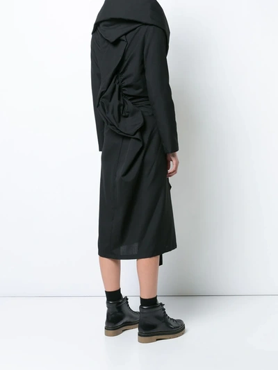 Shop Yohji Yamamoto Gathered Dress In Black