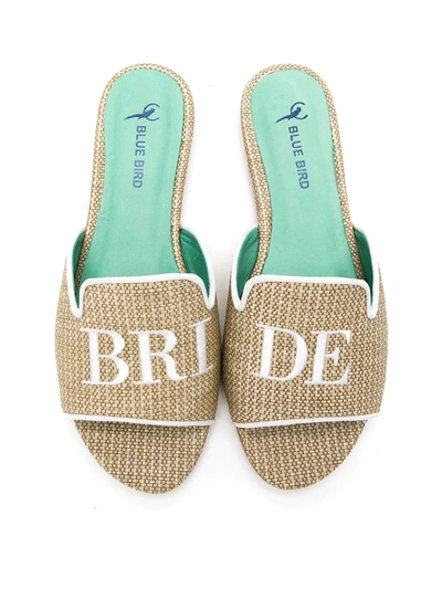 Shop Blue Bird Shoes Bride Straw Slides In Neutrals