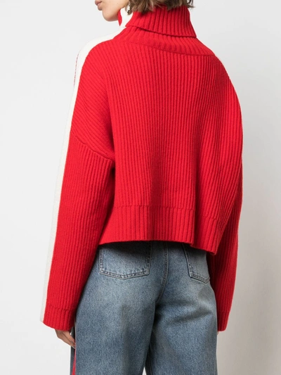 Shop Haculla Logo Nouveau Ribbed Jumper In Red