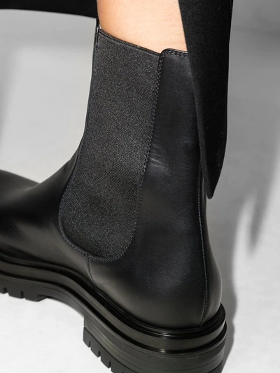 Shop Gianvito Rossi Chester Leather Ankle Boots In Black