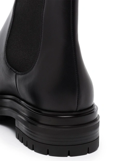 Shop Gianvito Rossi Chester Leather Ankle Boots In Black