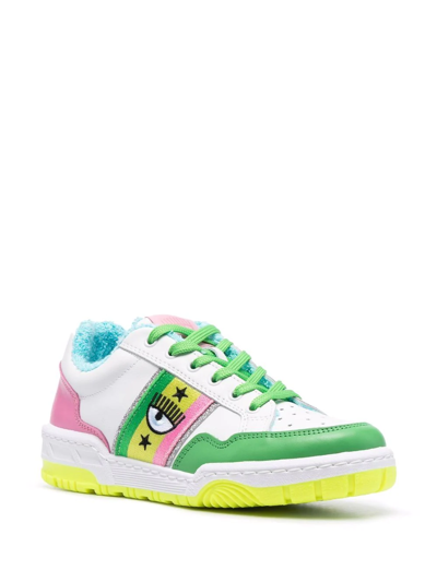 Shop Chiara Ferragni Cf-2 Colour Block Sneakers In White