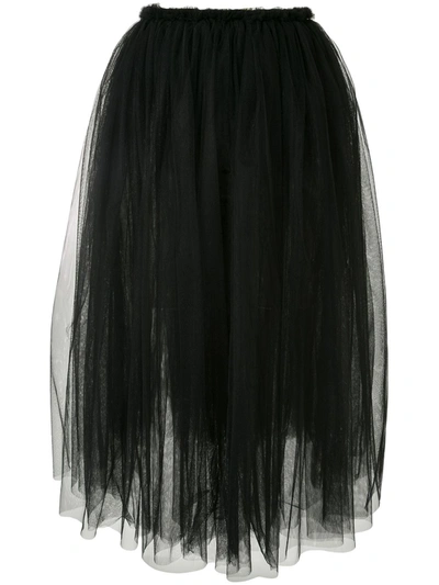 Shop Comme Des Garçons Comme Des Garçons High-waisted Pleated Tulle Skirt In Black