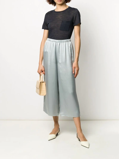 Shop Theory Fluid Pull On Silk Trousers In Blue