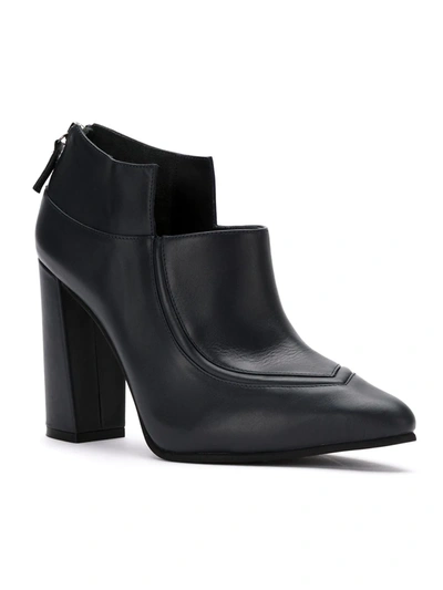 Shop Studio Chofakian Panelled Leather Boots In Blue