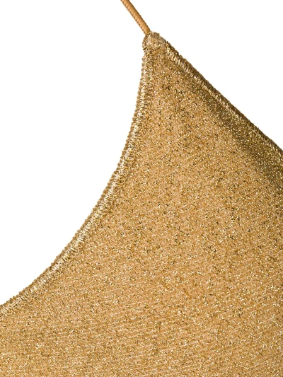 Oseree Womens Gold Lumière Metallic High-rise Bikini Set L In Metallic