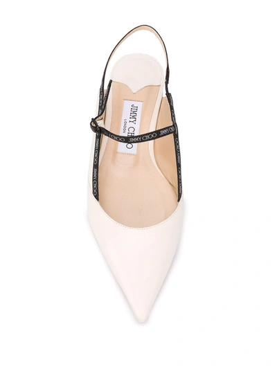 Shop Jimmy Choo Ree Flat Pumps In White