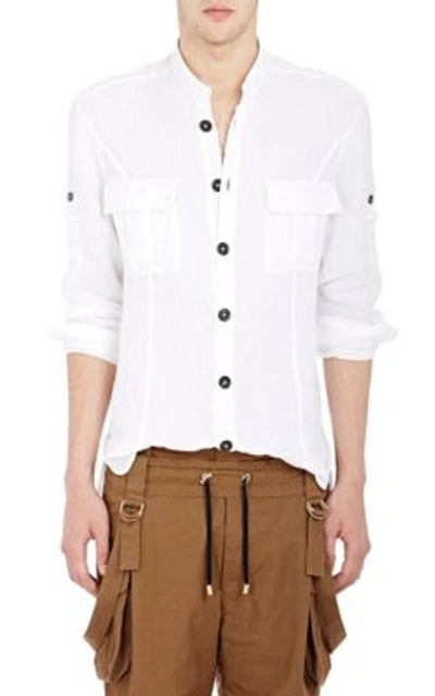 Balmain Liquette Homme Cotton Shirt In Blanc/white