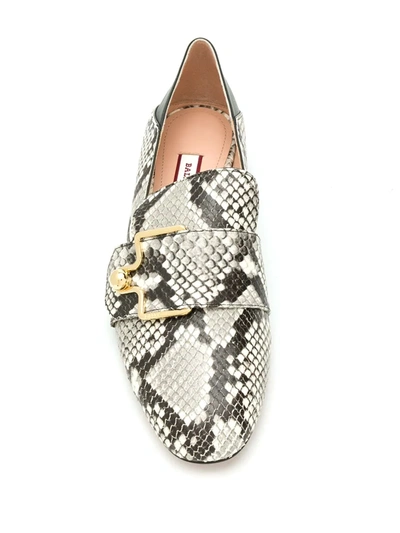 Shop Bally Snake-effect Loafers In Grey