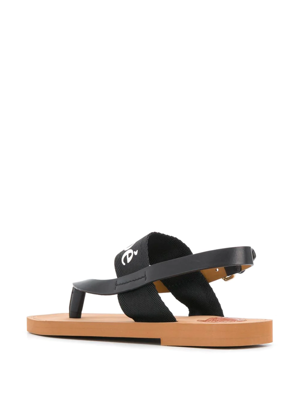 chloe logo print leather sandals