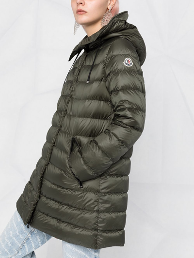 Shop Moncler Gnosia Padded Parka Coat In Green
