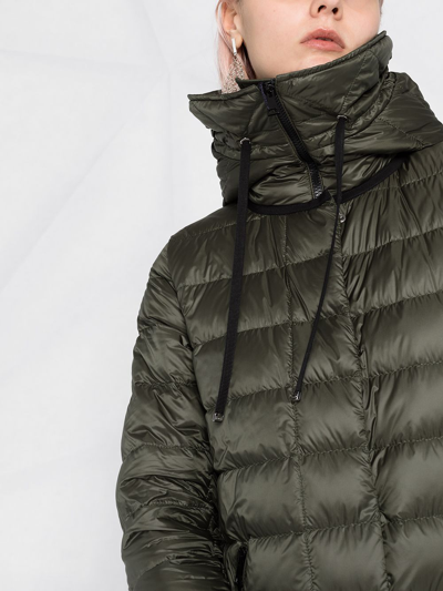 Shop Moncler Gnosia Padded Parka Coat In Green