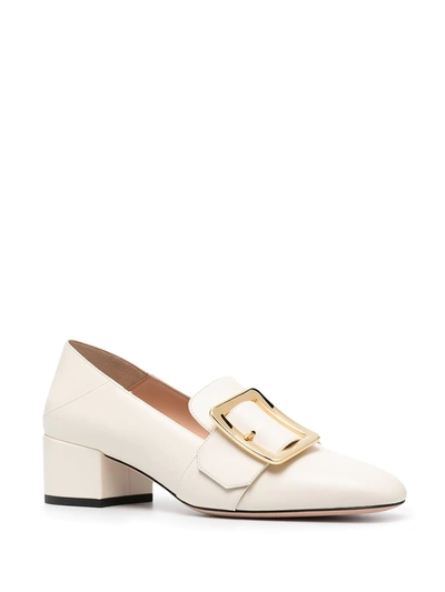 Shop Bally Buckle-embellished Leather Pumps In Neutrals