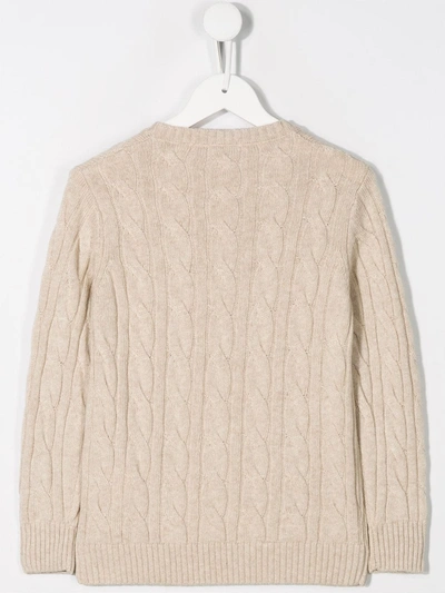 Shop Siola Cable Knit Jumper In Neutrals