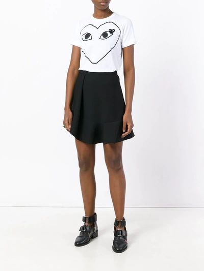 Comme Des Garçons Play Logo-patch Printed T-shirt In White
