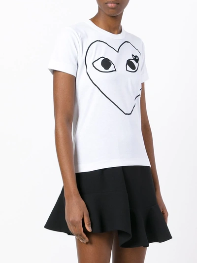 Comme Des Garçons Play Logo-patch Printed T-shirt In White