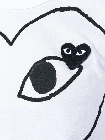 Shop Comme Des Garçons Play Printed Heart T-shirt In White