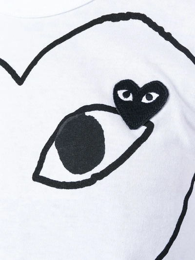 Comme Des Garçons Play Logo-patch Printed T-shirt In White