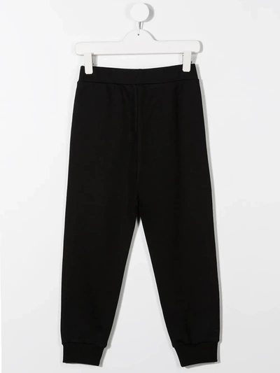 Shop Young Versace Teen Crystal-embellished Track Pants In Black