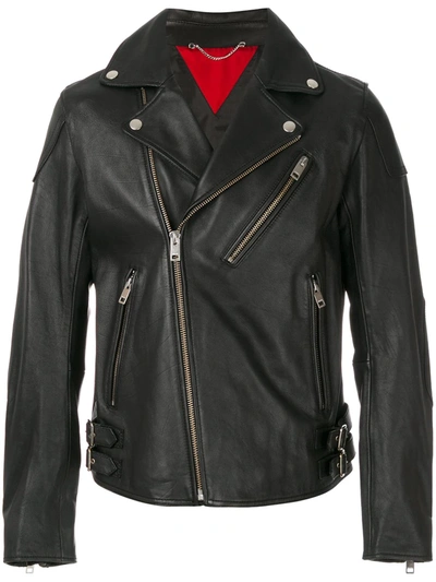 Shop Diesel Biker Jacket In Black