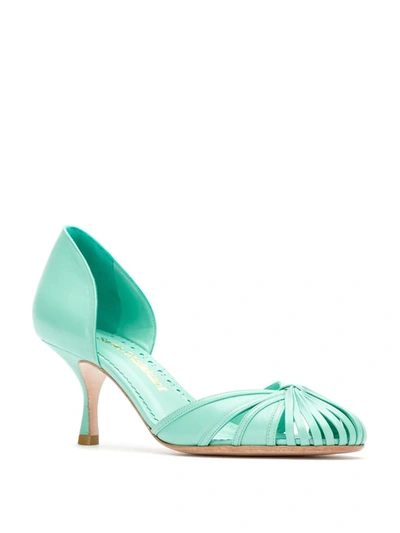 Shop Sarah Chofakian Leather Pumps In Green