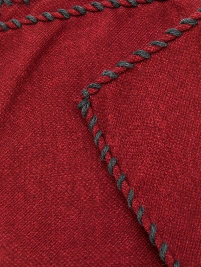Shop Brunello Cucinelli Twisted Trim Neckerchief In Red