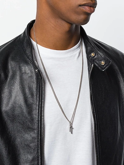 Dsquared2 Double Cross Necklace In Metallic