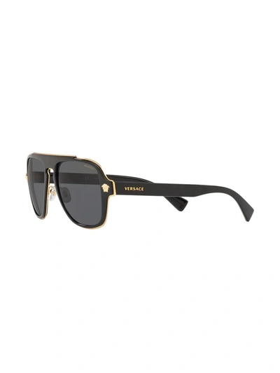Versace Aviator-frame Sunglasses In Black