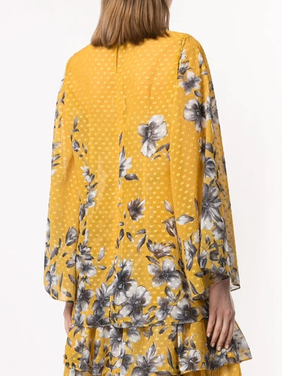 Shop Bambah Floral Bridget Tunic Top In Yellow