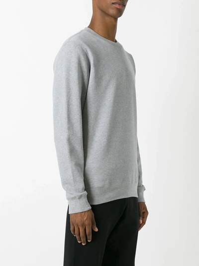 Shop Sunspel Plain Crew Neck Sweatshirt In Grey