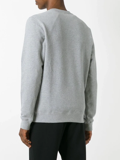 Shop Sunspel Plain Crew Neck Sweatshirt In Grey