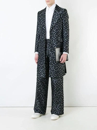 Pre-owned Comme Des Garçons Polka Dot Wide Leg Trousers In Blue