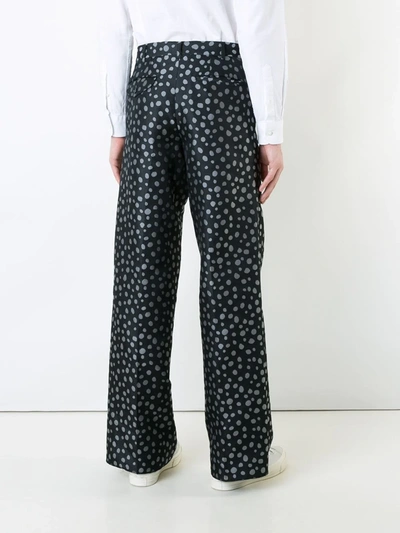 Pre-owned Comme Des Garçons Polka Dot Wide Leg Trousers In Blue