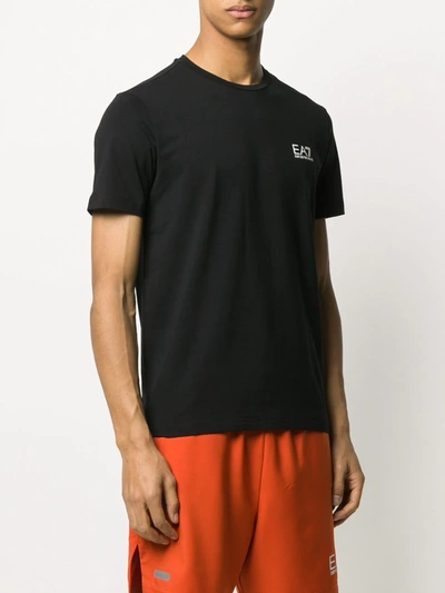 Shop Ea7 Logo Print Crew Neck T-shirt In Black