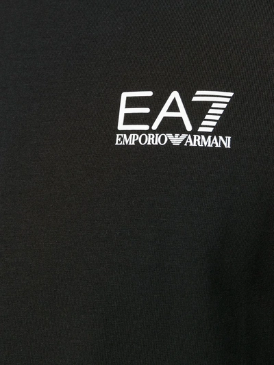 Shop Ea7 Logo Print Crew Neck T-shirt In Black