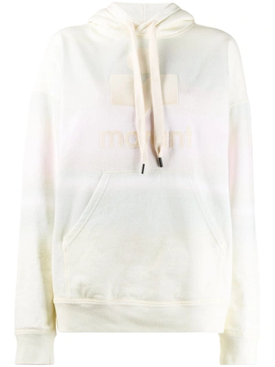 Shop Isabel Marant Étoile Faded Effect Logo Print Hoodie In Yellow