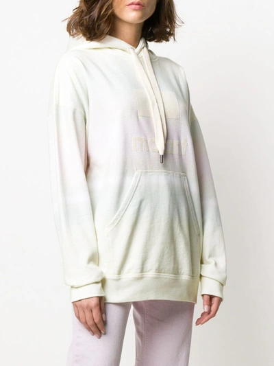 Shop Isabel Marant Étoile Faded Effect Logo Print Hoodie In Yellow