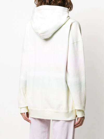Shop Isabel Marant Étoile Faded Effect Logo Print Hoodie In Yellow